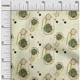 thumbnail image 2 of oneOone Viscose Jersey Beige Fabric Plants Cactus Quilting Supplies Print Sewing Fabric By The Yard 60 Inch Wide, 2 of 4