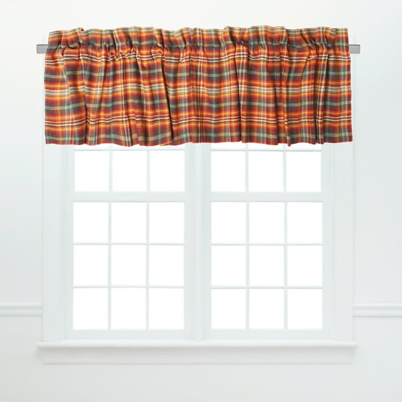 Randall Plaid 100% Cotton Single Window Valance, 15" x 72"