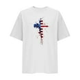 thumbnail image 6 of Summer Independence Day Tops for Womens American Flag Printed Tee Shirts Round Neck Tees Short Sleeve T Shirts Slim Fit Pullover Sweater Blouses Trendy Going Out Clothes, 6 of 7