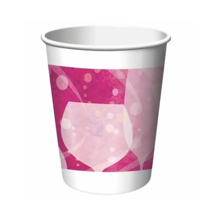 Fabulous Pink Cocktail Drink Birthday Paper 9 oz Paper Cups 8 ct