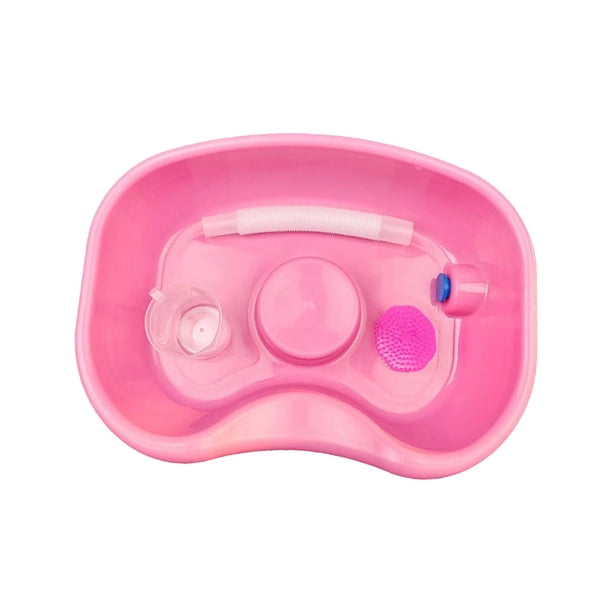 Lavabo de cabecera con manguera gruesa de 150cm, ligero con cojín para la cabeza, lavabo para sala de estar para discapacitados Rosa