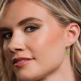 thumbnail image 4 of Gem Stone King 14K Yellow Gold Green Peridot and Lab Grown Diamond Dangle Earrings for Women | 3.33 Cttw | Gemstone August Birthstone | Heart Shape 8MM, 4 of 6