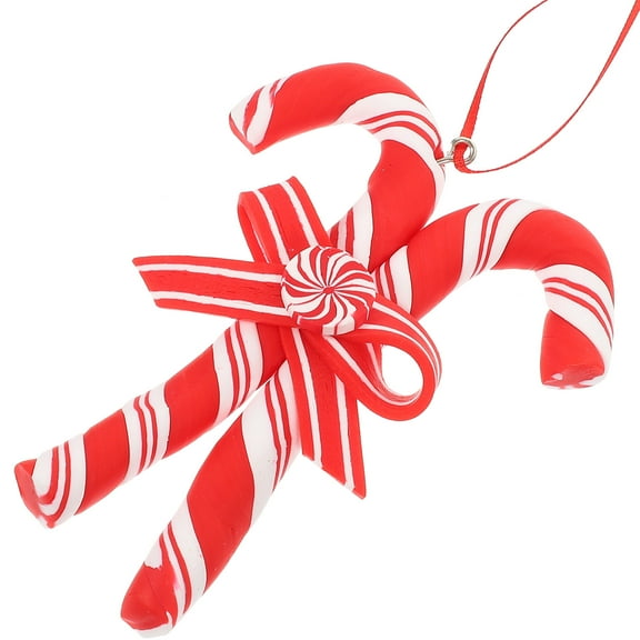 WHAMVOX Red Polymer Clay Candy Ornaments for Christmas Decor Festive Handmade Tabletop Decorations 3.5 Inches