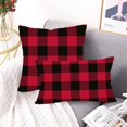 thumbnail image 4 of Red Black Buffalo Check Plaids Pillow Covers 18x18 Inch Merry Christmas Farmhouse Decorations Throw Pillow Cases Double Sided Super Soft Square Cushion Cover for Home Car Bed Sofa Couch, 4 of 5