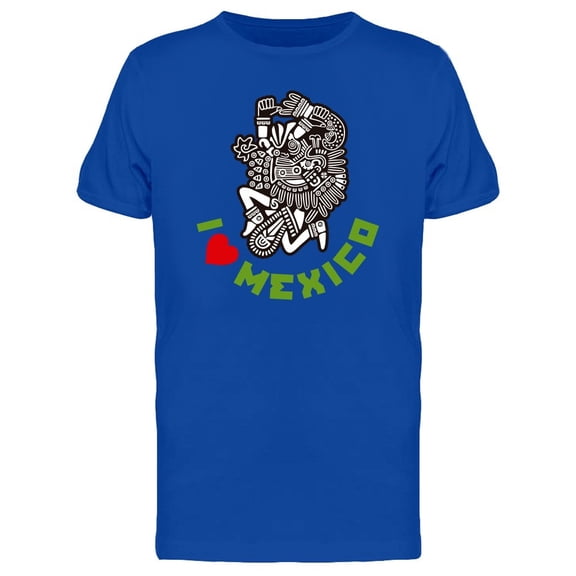 I Love Mexico Maya Statue Tee Men's -Image by Shutterstock