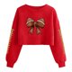thumbnail image 3 of TaTaai Ladies Casual Loose Long Sleeve T Shirt Baseball Print Crew Neck Pullover Sports Sweatshirt Fashion Top Gift, 3 of 5