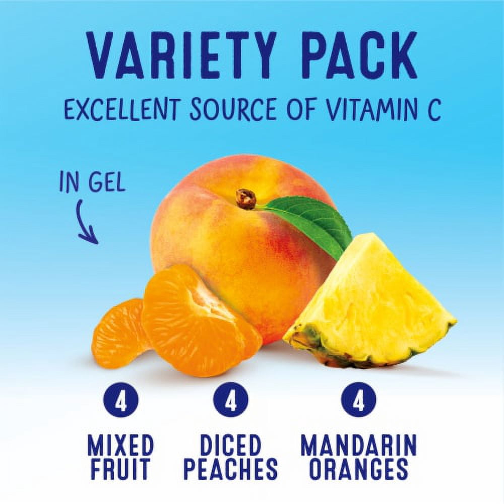 2X-Dole Fruit Bowls in Gel Cups Variety Pack - 4.3 oz - 12 ct