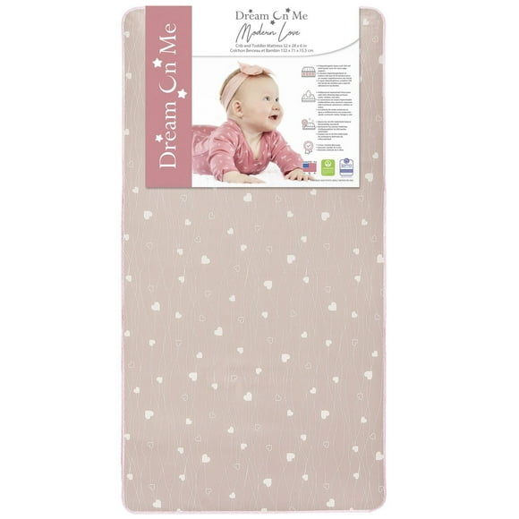 Dream On Me Modern Love Crib and Toddler Mattress / Greenguard Gold Environment Safe Baby Mattress/ JPMA Certified Infant Mattress / Waterproof Vinyl Cover/ Maximum Support and Safety