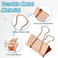 thumbnail image 3 of Uxcell 24 Pcs Metal Large Binder Clip Paper Binder Clip, Rose Gold, 2.5 x 1.6 Inch, 3 of 5