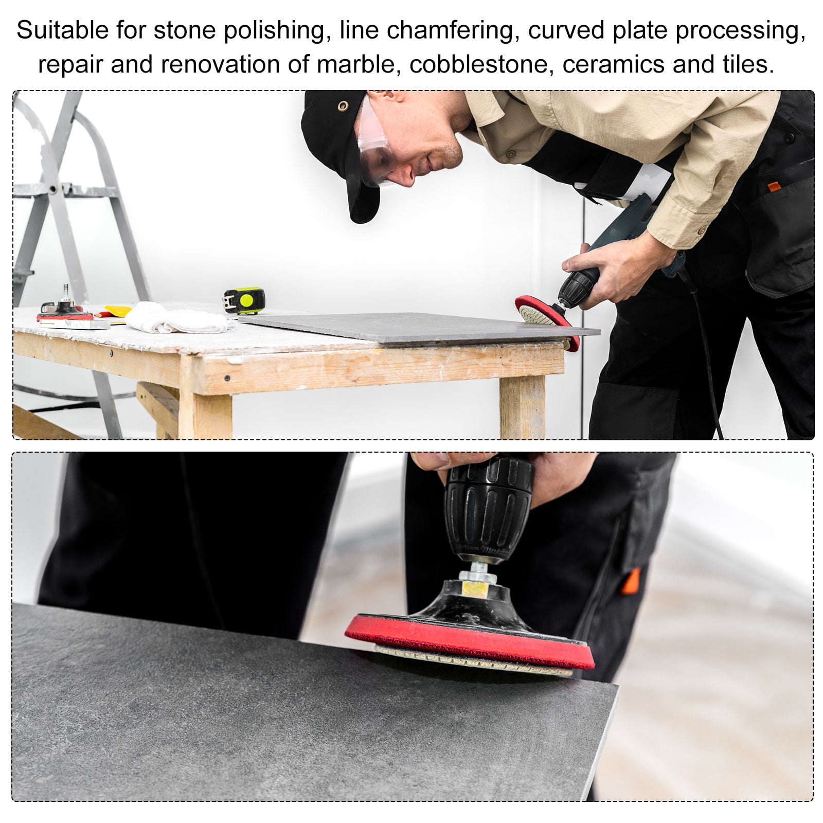 Unique Bargains Diamond Polishing Pad Wet/Dry Tool for Stone Marble 30 Girts