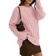 thumbnail image 2 of Suéteres de Cuello Redondo de Punto Extragrandes para Mujer Rosa S, 2 of 6