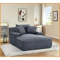 thumbnail image 4 of Modern Oversized Soft Corduroy Chaise Lounge Chair – No Assembly Full Foam Comfort for Living Room & Bedroom, Grey, 4 of 9