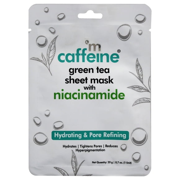 Masque Feuille de Thé Vert avec Niacinamide par mCaffeine pour Unisexe - Masque 0,7 oz