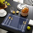 thumbnail image 4 of Placemats Set of 4, Solid Dark Blue, Woven Placemat, Linen Place Mats for Kitchen/Dining Tables, Pure Color Washable Table Mats for Party, 4 of 8