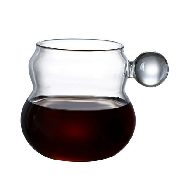 Creative Clear Glass Tea Cups, 10 oz Measuring Cup Mini Glass Cup with