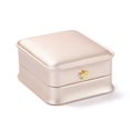 thumbnail image 2 of PU Leather Jewelry Box with Resin Crown for Pendant Packaging Box Square Pink 8.5x7.3x4cm, 2 of 3