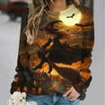 thumbnail image 2 of YUGYXL Halloween Sweatshirts for Women Witch Crewneck T Shirts Fall Cute Pumpkin Graphic Fleece Pullover Tops B Multicolor XXL, 2 of 5