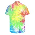 thumbnail image 3 of SSAAVKUY Deals Oversized Tie Dye Shirt for Men Party Casual Streetwear Short Sleeve Button Down Slim Fit Hawaiian Shirt Multicolor 8, 3 of 4