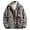 Grey, variant on IWRICH Men's Lapel Collar Loose Single Oversize Embroider Plaid Wool Blend Shacket Jacket Khaki XL