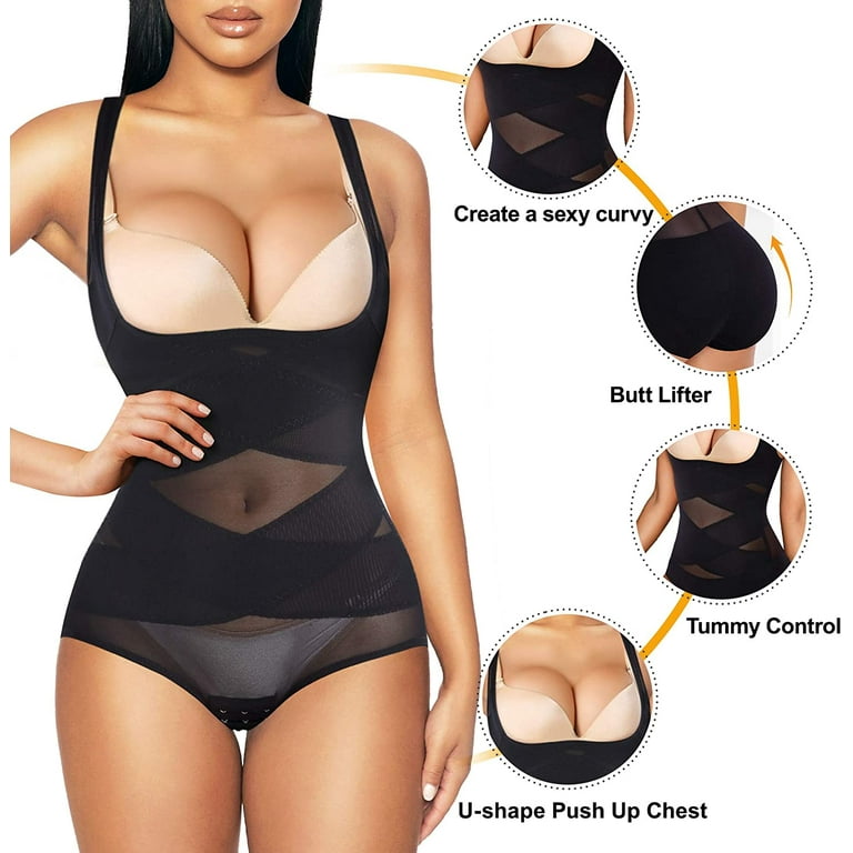 V Neck Slip Shaping Bodysuit, Tummy Control Butt Lifting Slimmer Body  Shaper, Women's Underwear & Shapewear