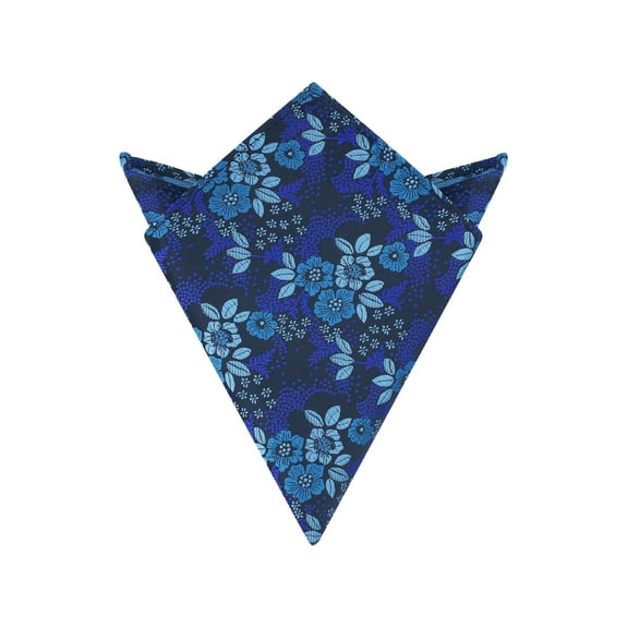 INSPIRE CHIC Men's Floral Pocket Squares Spring Colorful Flower Pattern Handkerchief for Men Navy Blue One Size