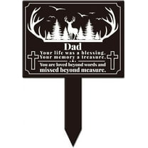 Rectangle Shaped Forest Deer Garden Stake Memorial Remembrance Plaque Stake for Cemetery Acrylic Grave Stake Waterproof Sympathy Garden Stake for Yard Grave Cemetery