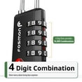 thumbnail image 4 of Fosmon TSA Approved Luggage Locks (2 Pack), Resettable Multi-Use 4 Digit Combination Padlock 10,000+ Codes with Zinc Alloy Shackle, Ideal for Travel Bag, Suitcase, Locker, Backpack, Briefcase - Black, 4 of 8
