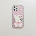 thumbnail image 1 of Popular lindo patrón de concha de hello kitty para iPhone 15 funda de teléfono IMD acrílico 14 13 12 11 promax KT espejo de maquillaje de gato anticaída, 1 of 4