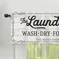 thumbnail image 2 of Laundry Room Wash Dry Fold Repeat Curtain Valance 54 x 18 Inches, Vintage Wooden Short Half Topper Curtains Window Treatments Rod Pocket, Farmhouse Home Living Room Bedroom Bathroom Decor, 2 of 6