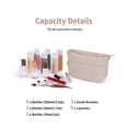 thumbnail image 3 of Bolsa de maquillaje Narwey Puffy para bolsos de viaje para mujeres y niñas, color caqui, 3 of 7