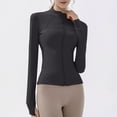 thumbnail image 7 of Women's Sports jackets Quick-drying Running Training Coat Fitness Top Gym Jacket Long Sleeve Sports Jacket Workout Sweatshirt (Green,M), 7 of 7