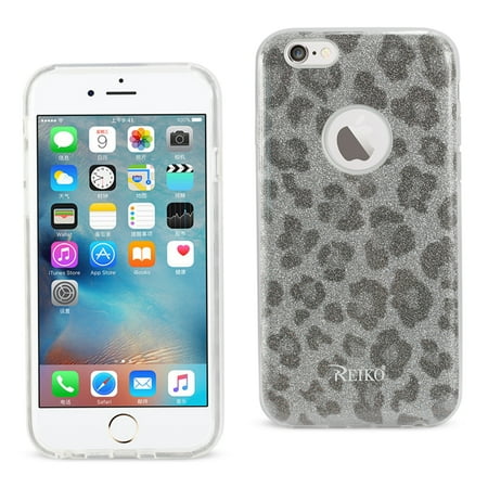 Glitter Leopard - REIKO IPHONE 6/ 6S SHINE GLITTER SHIMMER LEOPARD HYBRID CASE IN LEOPARD SILVER