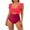 Red, variant on Fartey One Piece Cutout Swimsuits for Women Cute Ruffle Sleeve Criss Cross Bathing Suits Cutout Tummy Control Swimsuit Fashion Color Block Swimwear Blue S-XL