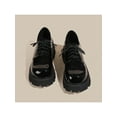 thumbnail image 5 of Frontwalk Womens Leather Shoes Round Toe Dress Shoe Lace Up Loafers Wedding Fashion Chunky Platform Loafer Ladies Lug Sole Black 9, 5 of 9