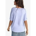 thumbnail image 2 of ellos Women's Plus Size Satin-Front Tee - 30/32, Plum Blue Bird, 2 of 4