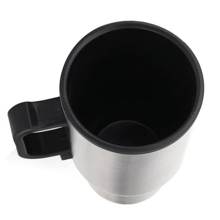 12V Car Heating Cup Car Heated Mug, 450 ml Stainless Steel Travel Electric  Coffee Insulated Heated Thermos 