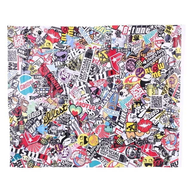 50 * 75 cm Auto Car Cartoon Rock Panda Graffiti Bomba Etiqueta Envoltura Hoja Rollo Calcomanías Película Jadeshay A