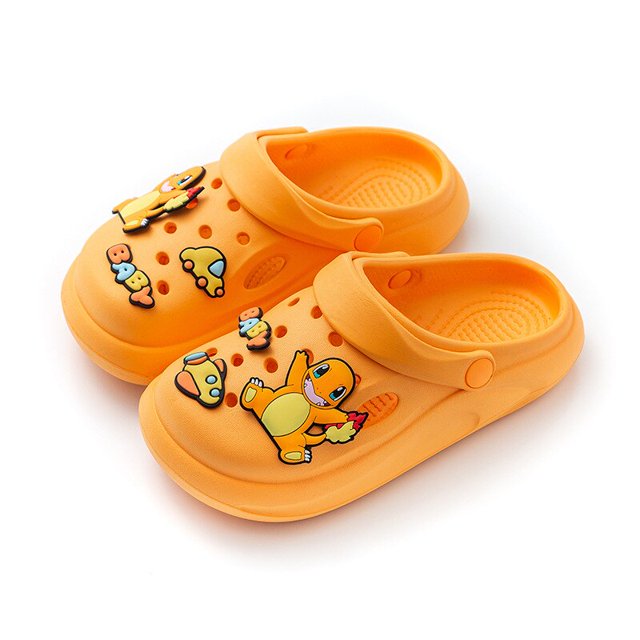 Zapatillas de Pikachu de Pokemon para niños y niñas, chanclas de interior Unisex, zapatos planos antideslizantes de baño, sandalias de playa, regalo para niños