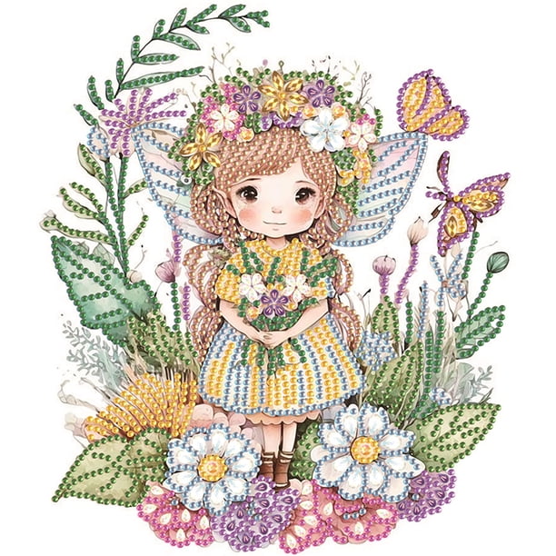 (UP381) Guirnalda Diamantes Parcial Serie Personajes Hada Resina Forma Especial 30*30cm