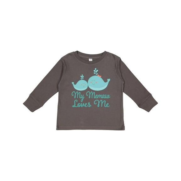 Inktastic Memaw Loves Me Grandchild Whale Boys or Girls Long Sleeve Toddler T-Shirt