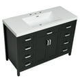 thumbnail image 3 of Christopher Knight Home 48" Bathroom Vanity with Sink, 2 Doors 8 Soft Close Drawers, Solid Wood MDF, Black, 3 of 13