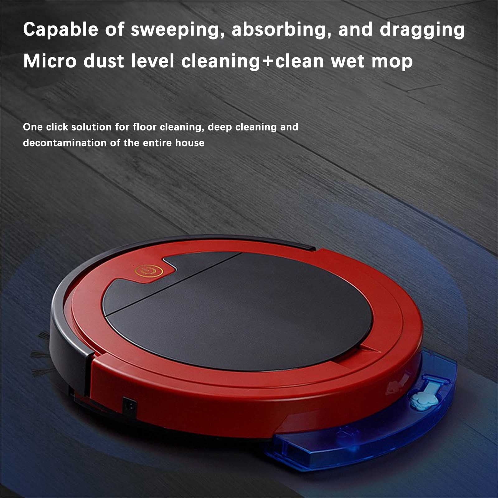Kchsji RS9 Robot Vacuum and Mop, 2000mAh 90 Min, 2.4" Ultra Slim, Dual Spinning Brushes, 1999Pa Strong Suction, Self-Charging for Pet Hair Hard Floor, with Water Tank & Remote Control