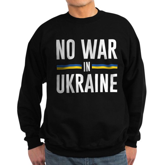 CafePress - No War In Ukraine Sweatshirt (Dark) - Classic Crew Neck Sweatshirt