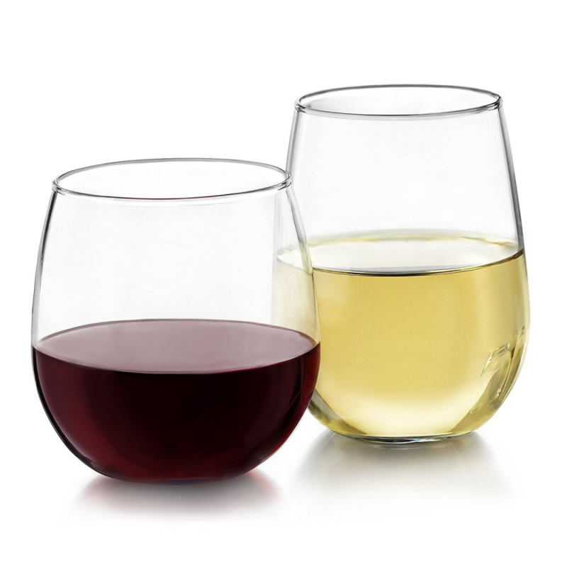 Libbey Stemless 12piece Wine Glass Set NEW FREE SHIPPING