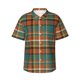 thumbnail image 1 of Balery colorful plaid Camisas hawaianas de manga corta para hombre, camisas playeras de corte holgado, camisas de vacaciones con botones,XX-Large, 1 of 7