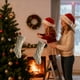 thumbnail image 5 of Decoraciones navideñas, adornos navideños, regalos de Navidad, calcetines navideños, calcetines navideños grandes para decoración, calcetines de poliéster para guardar adornos., 5 of 6