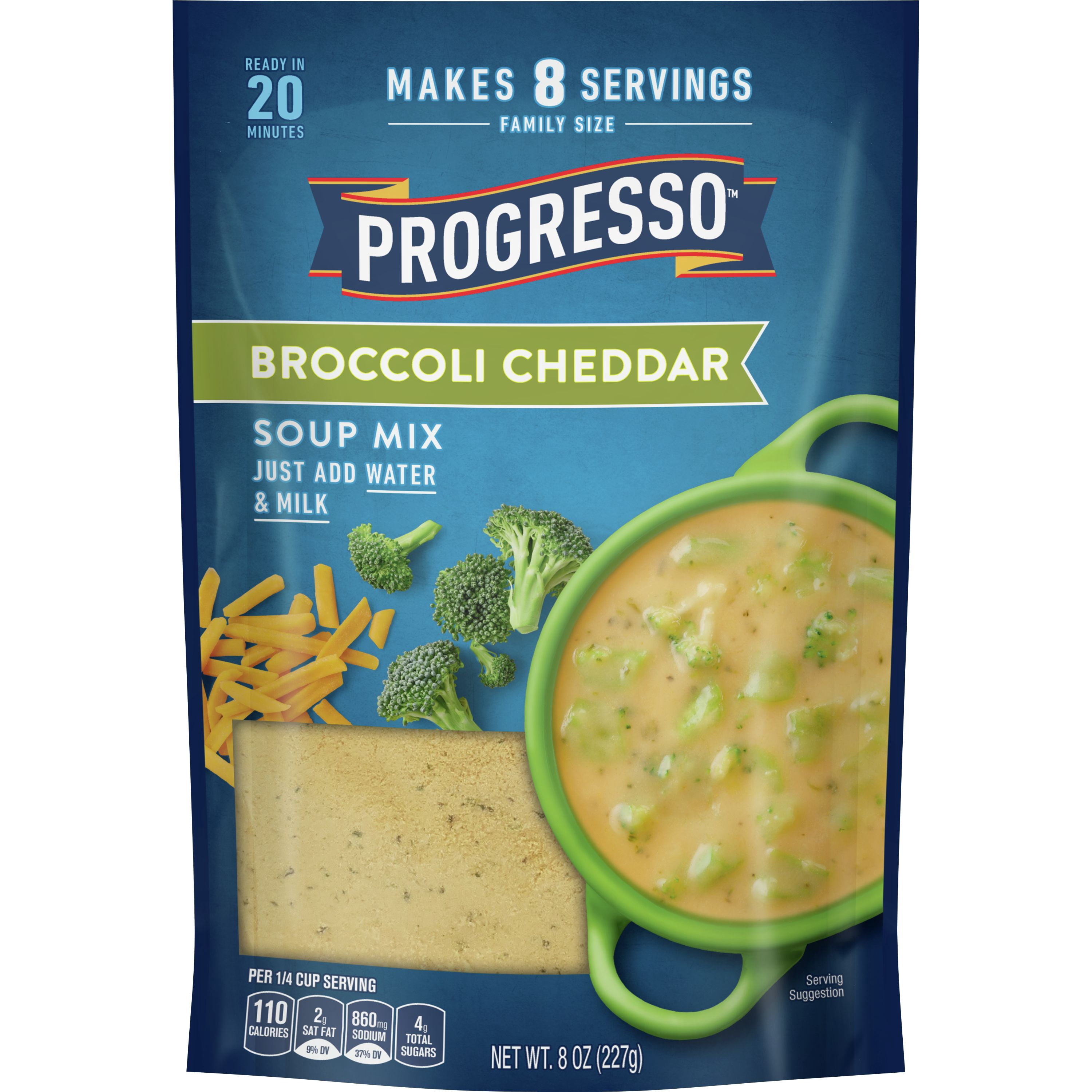 Progresso Broccoli Cheddar Soup Mix, Family Size, 8 servings, 8 oz.