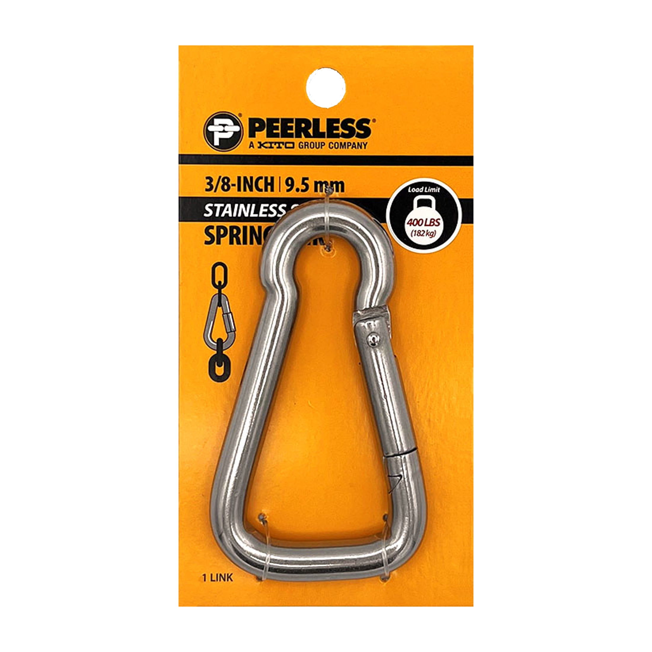 (2 pack) 3/8" Stainless Steel Spring Link, Peerless Chain Company, #4731639HS