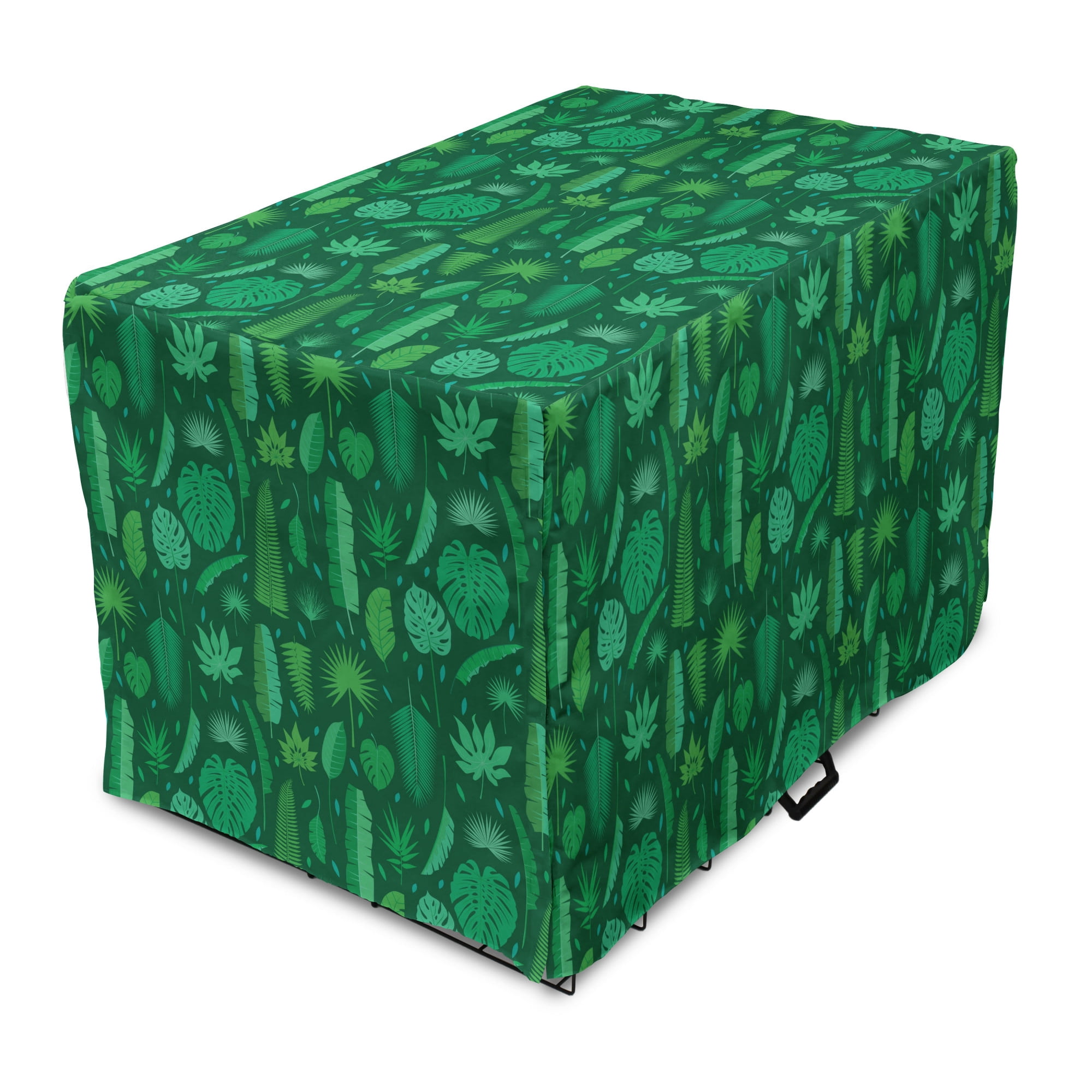 Picture of Tropical Dog Crate Cover, Illustration of Various Jungle Elements, Easy ...