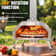 thumbnail image 2 of Segmart 12" Wood Pellet Pizza Oven, Portable Outdoor Pizza Maker with Fast Heating, Rotating Stone & Thermometer for Camping Backyard Patio, 2 of 11